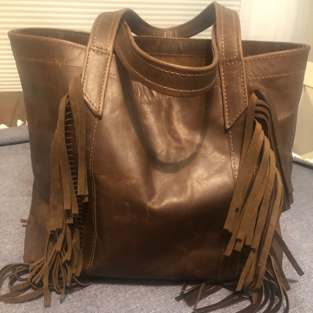 Leather Fringe Tote - NWOT